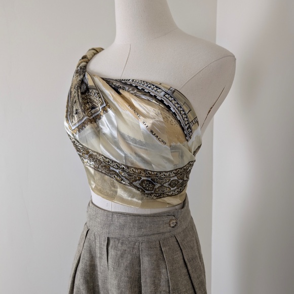 Venezia Large Square Scarf Satin Map Italy Shiny - Picture 10 of 15